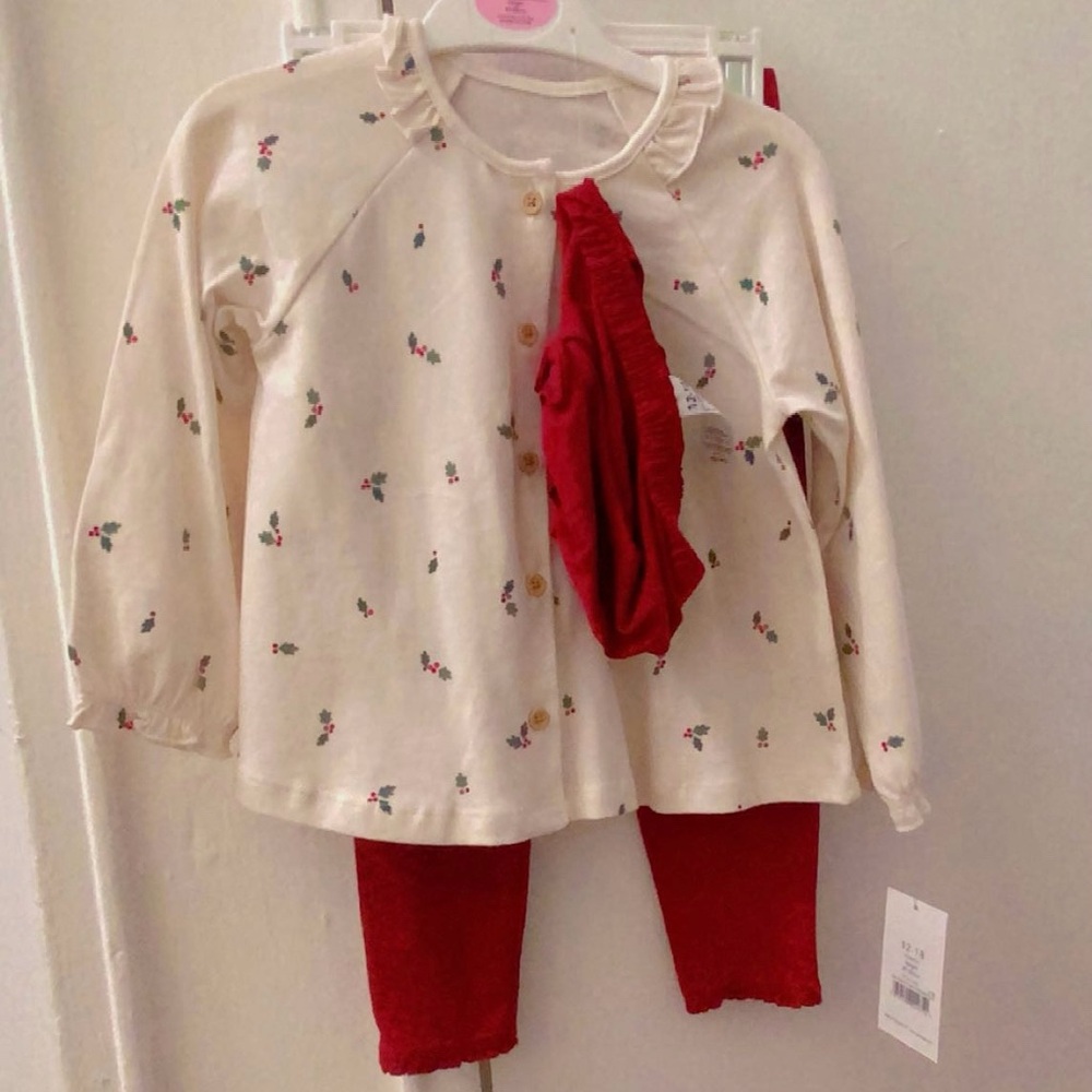 Cream and Red Casual Dress with Raglan Sleeves